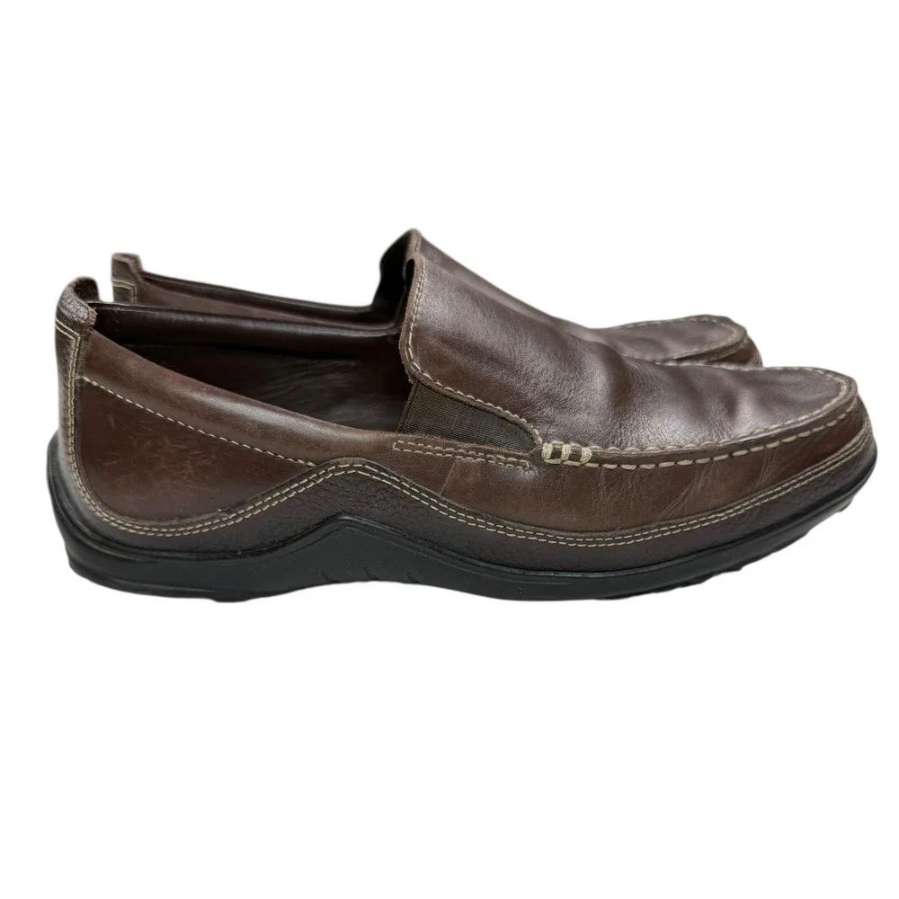 Cole‎ Haan Mens 9W Brown Leather Slip On Loafer Driving Moccasin Shoes